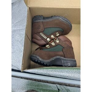 Timberland Toddler Field Boot Brown Green Lace Up Ankle Boots Size 4.5 M